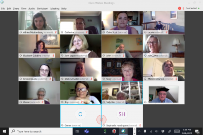 Screen capture of UConn Three Summers Webex post graduation party
